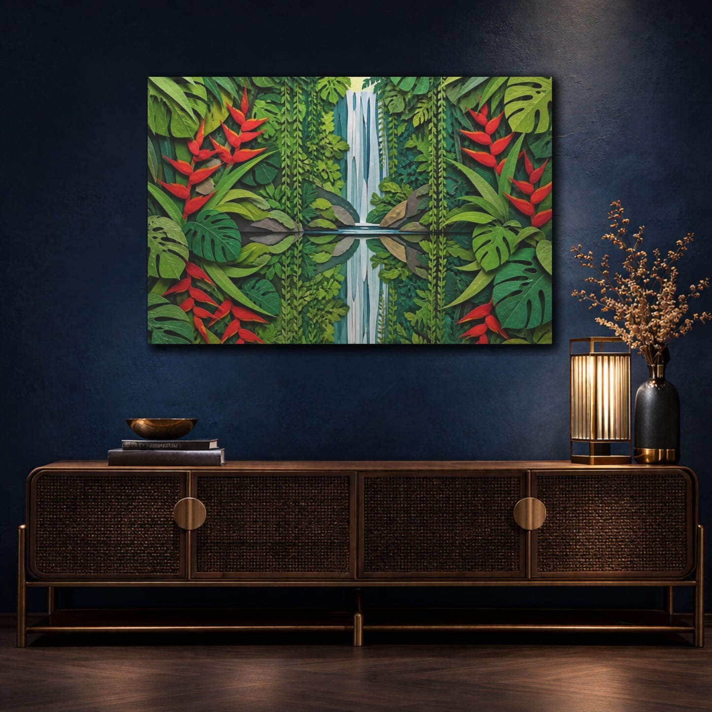 Mockup 4. Nature Waterfall Collage shown as canvas print