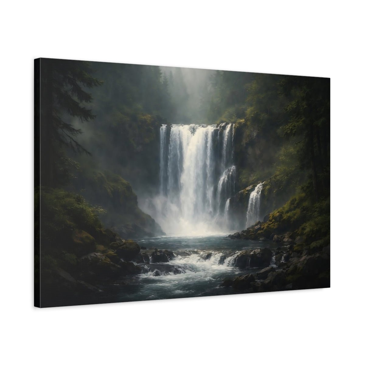 Nature Waterfall Forest - Canvas Wall Art Print - YesArtYes