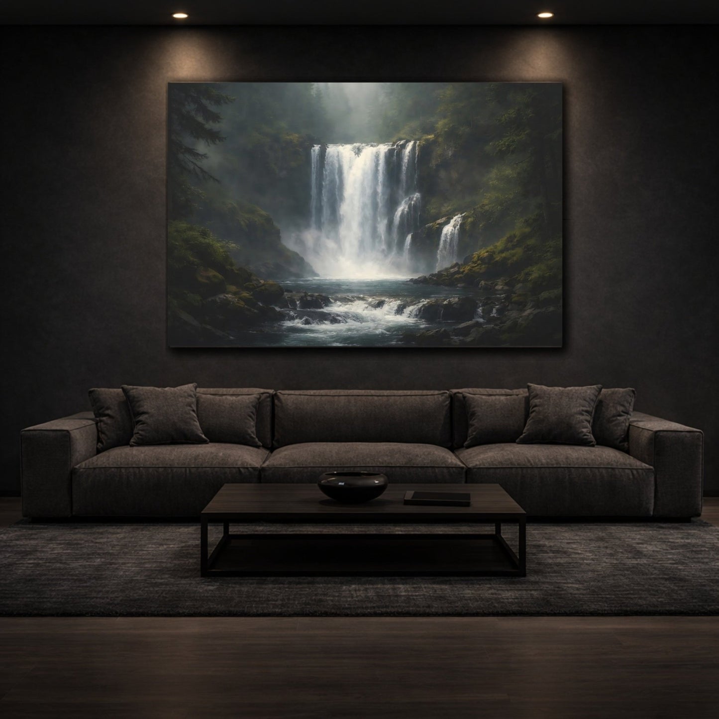 Nature Waterfall Forest - Canvas Wall Art Print - YesArtYes