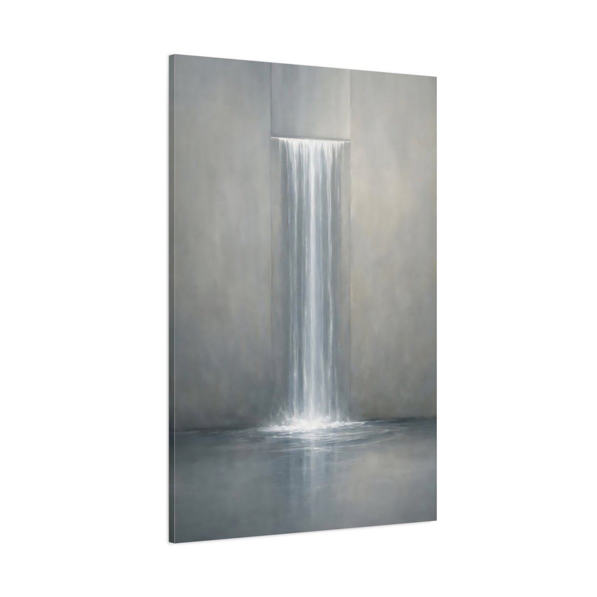 Nature Waterfall Grey - Canvas Wall Art Print - YesArtYes