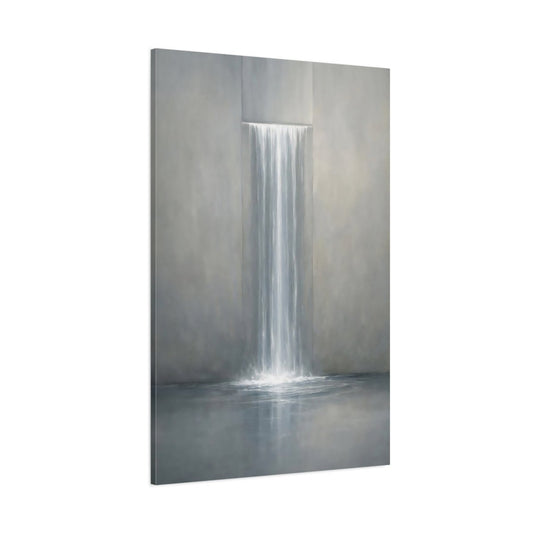 Nature Waterfall Grey - Canvas Wall Art Print - YesArtYes