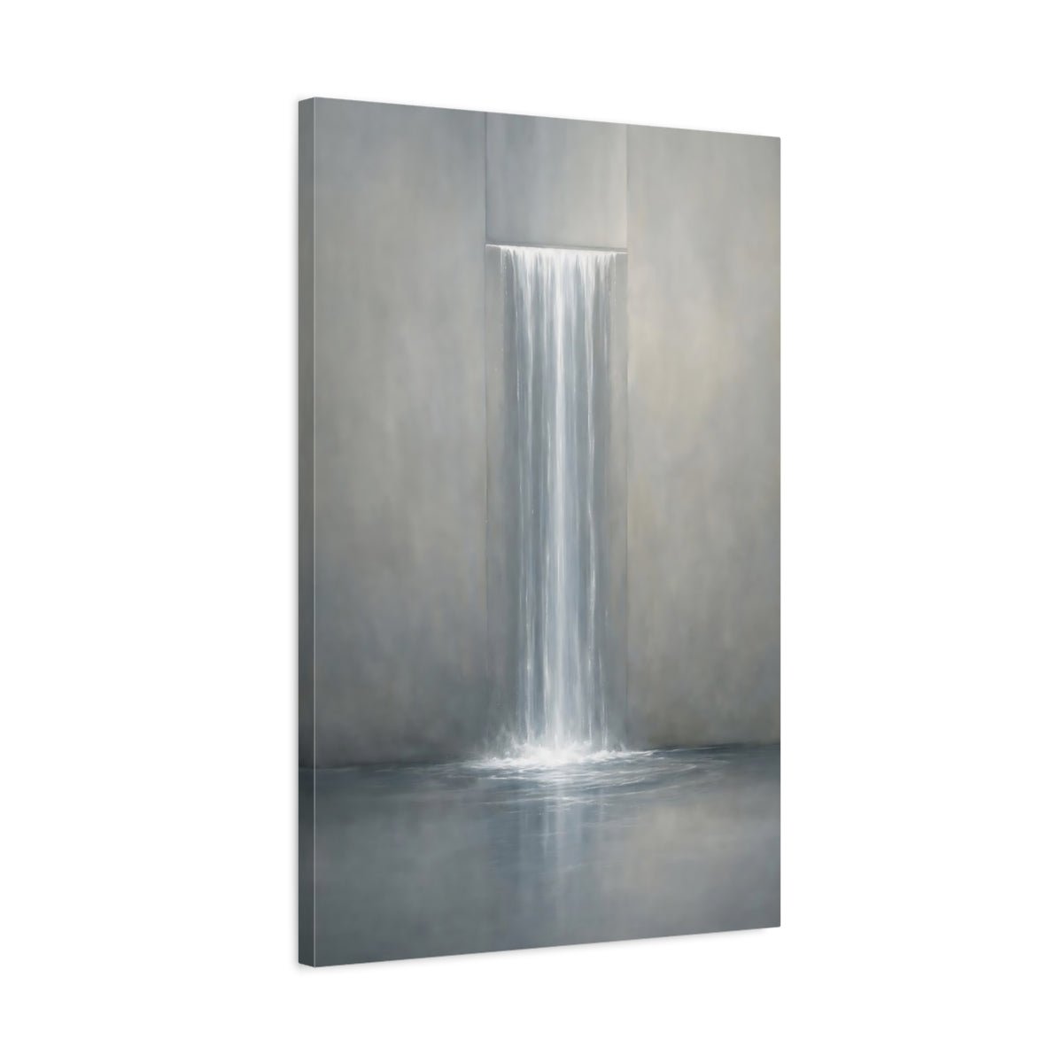 Nature Waterfall Grey - Canvas Wall Art Print - YesArtYes