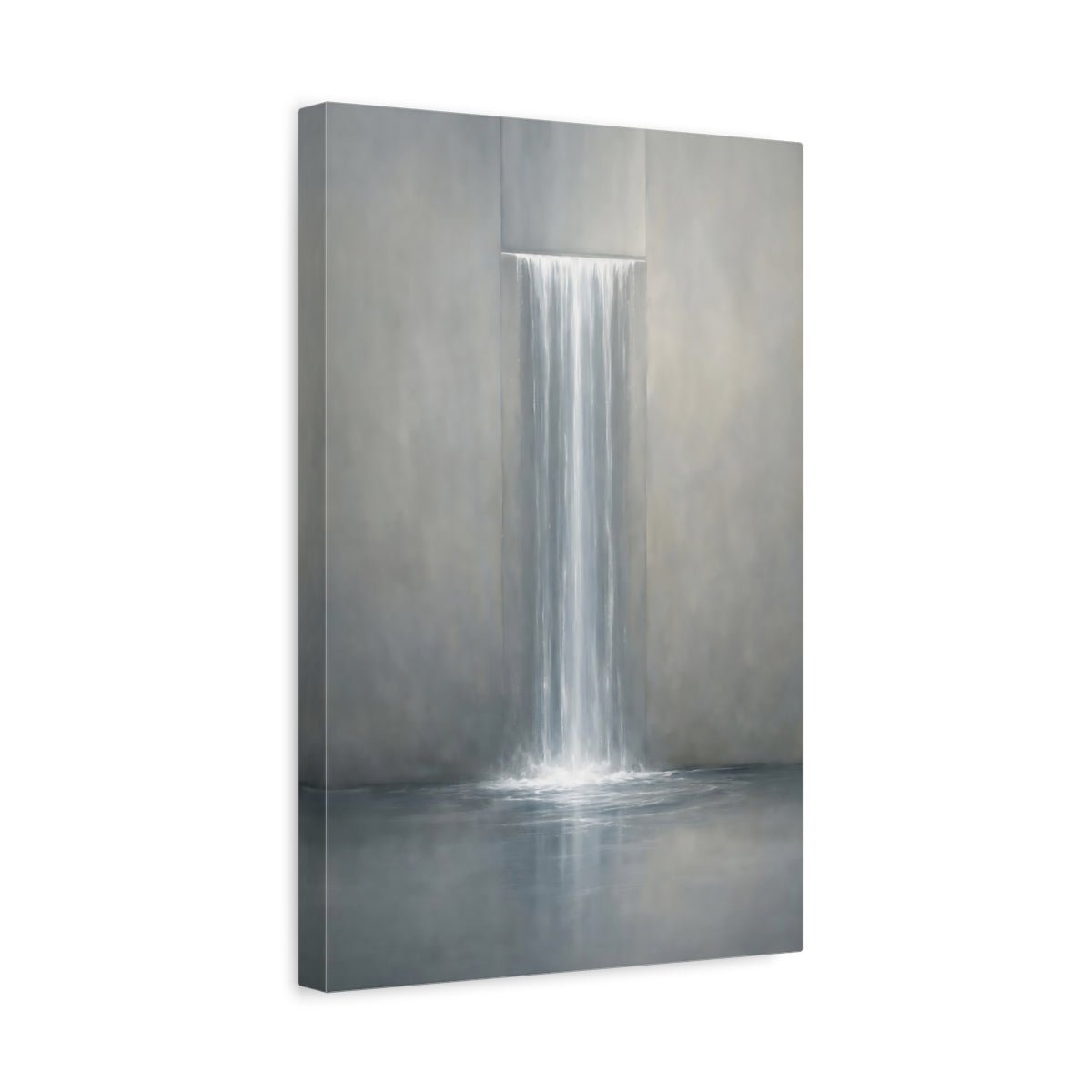 Nature Waterfall Grey - Canvas Wall Art Print - YesArtYes