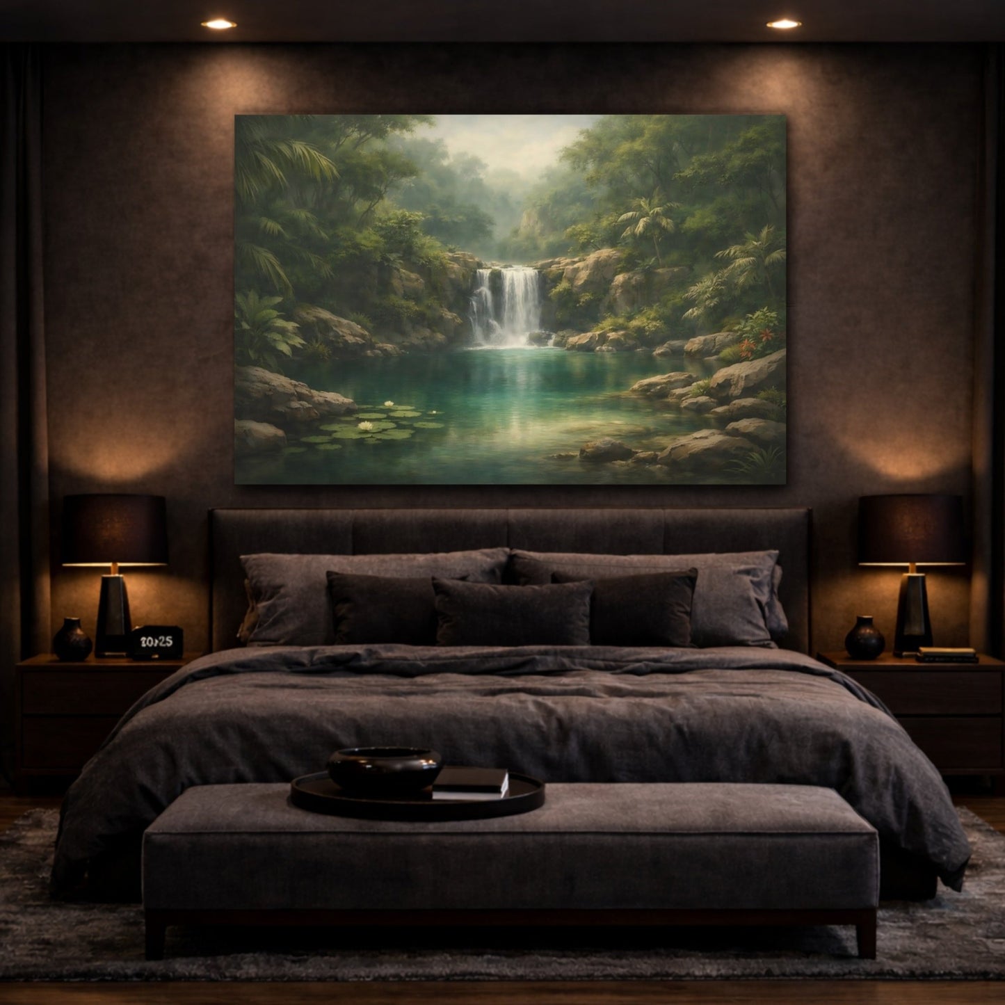 Nature Waterfall Tropical - Canvas Wall Art Print - YesArtYes