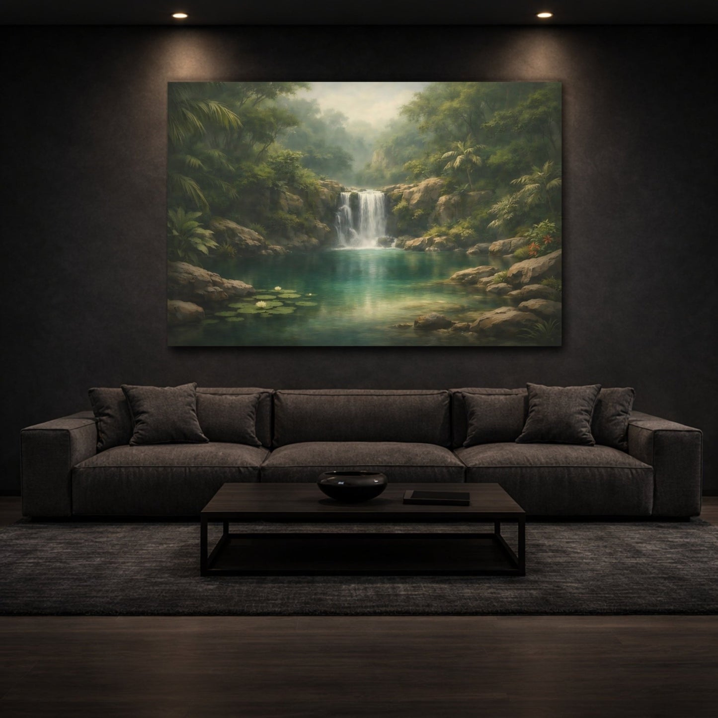 Nature Waterfall Tropical - Canvas Wall Art Print - YesArtYes
