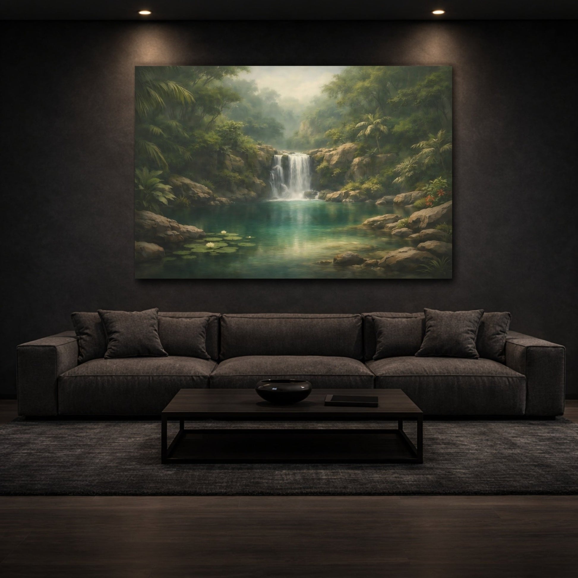 Nature Waterfall Tropical - Canvas Wall Art Print - YesArtYes