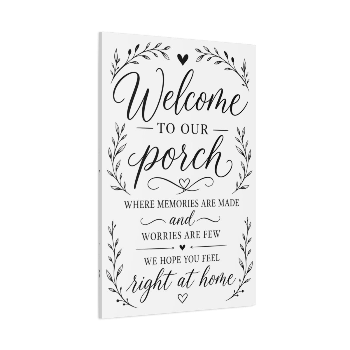 Nature Welcome Sign Black And White Canvas Wall Art Print – Porch Decor, Gallery - YesArtYes