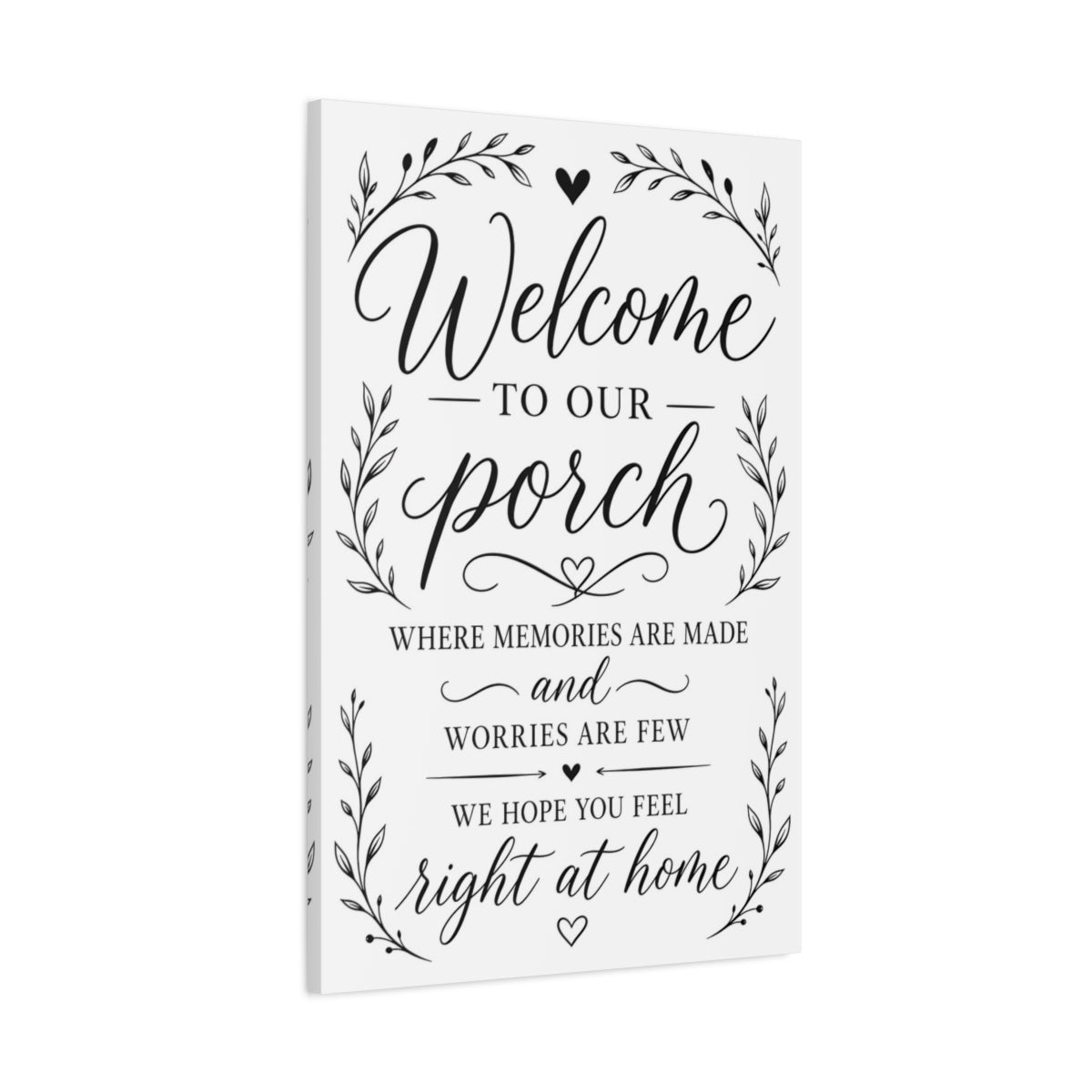 Nature Welcome Sign Black And White Canvas Wall Art Print – Porch Decor, Gallery - YesArtYes