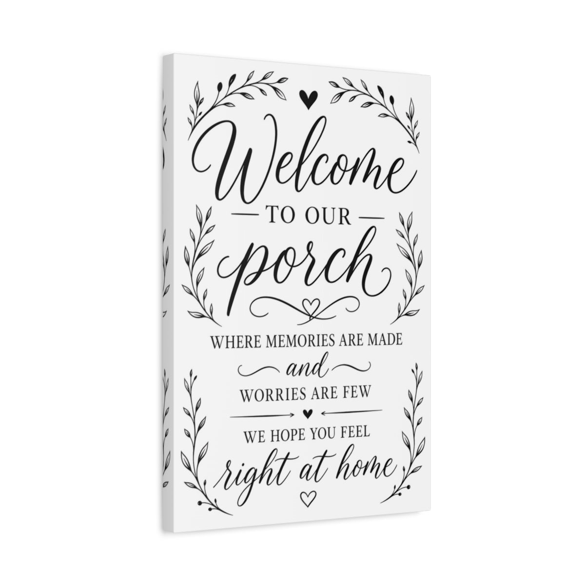 Nature Welcome Sign Black And White Canvas Wall Art Print – Porch Decor, Gallery - YesArtYes