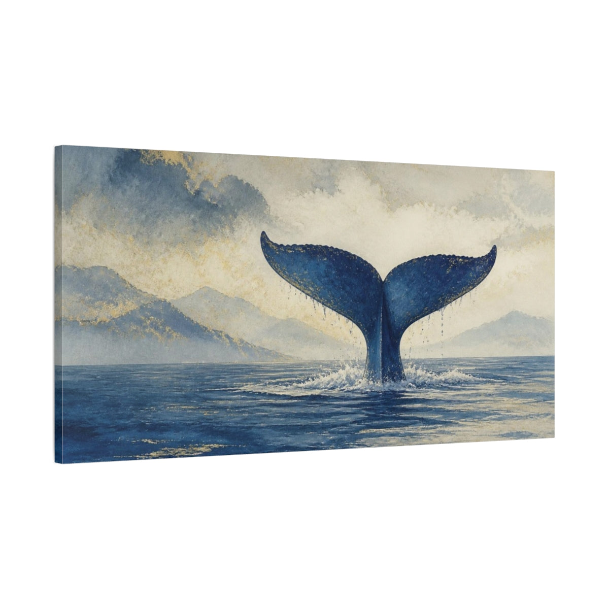Main Mockup. Nature Whale Tail shown as canvas print