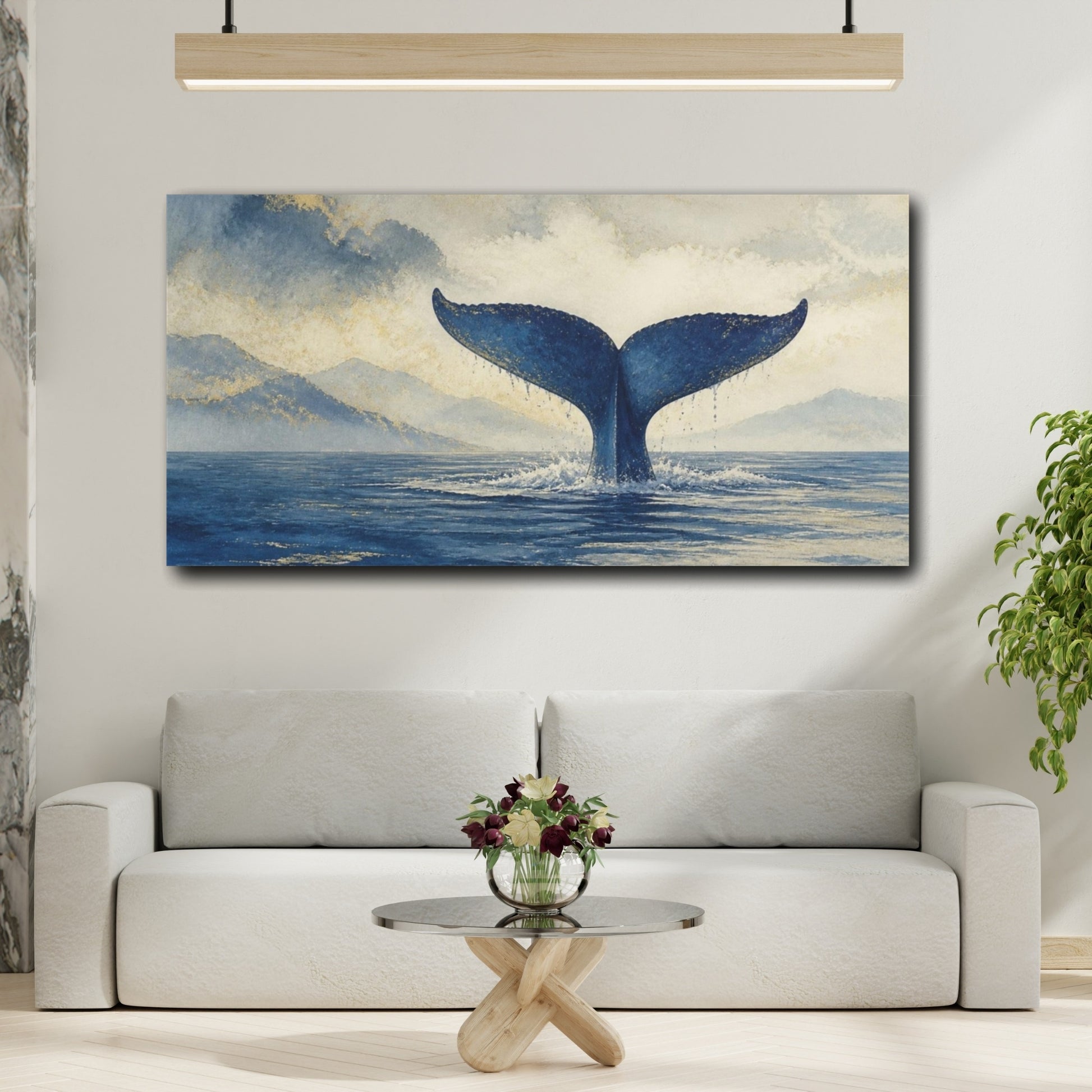Mockup 2. Nature Whale Tail shown as canvas print