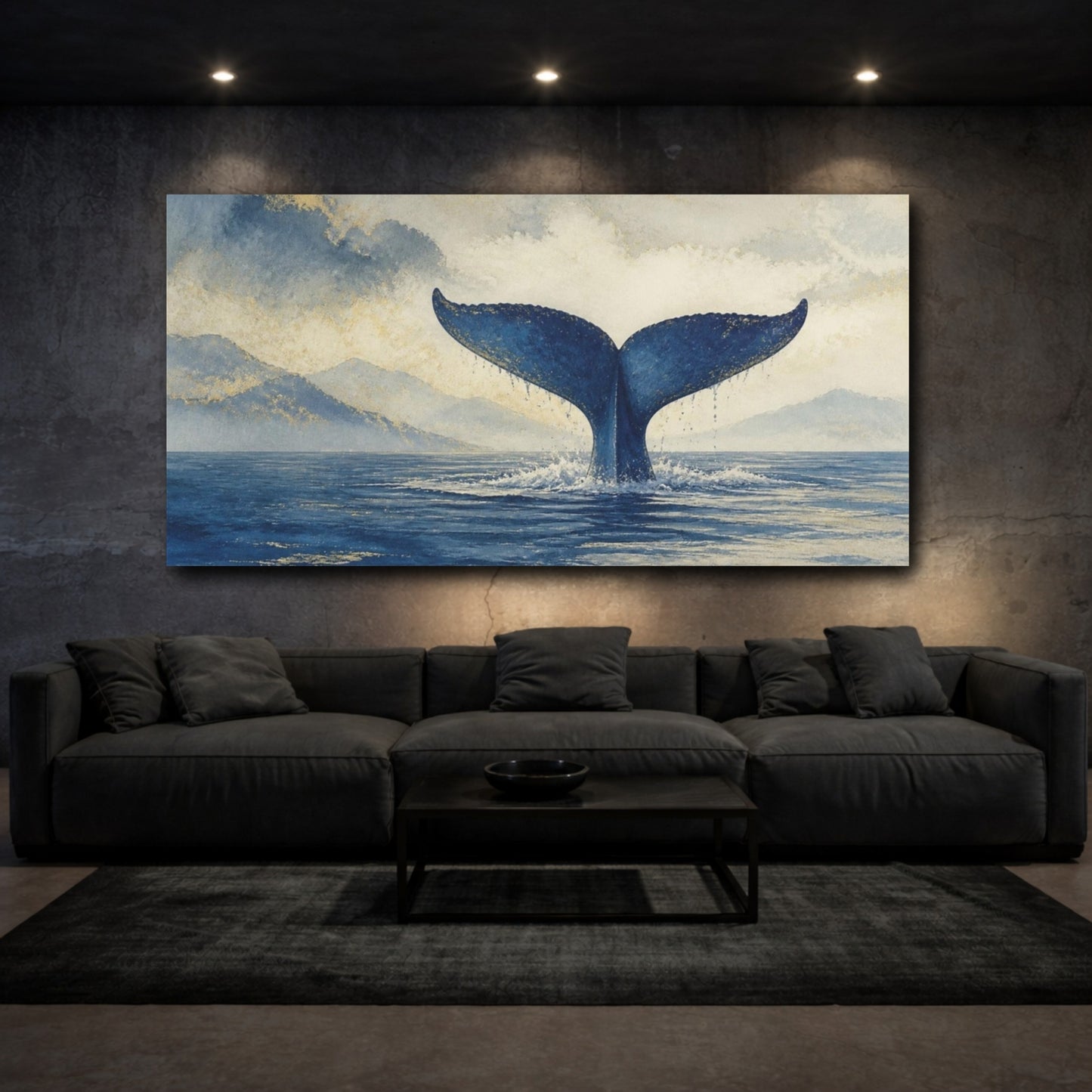 Mockup 3. Nature Whale Tail shown as canvas print