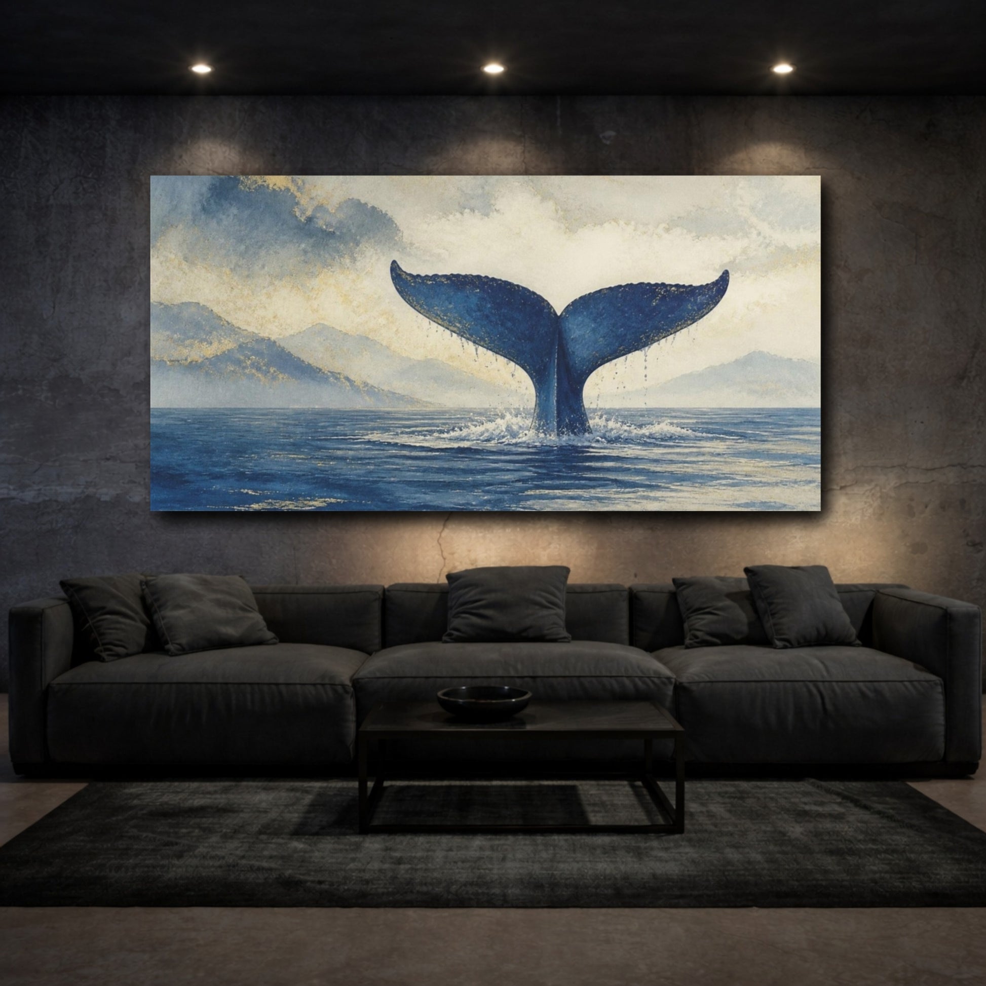 Mockup 3. Nature Whale Tail shown as canvas print