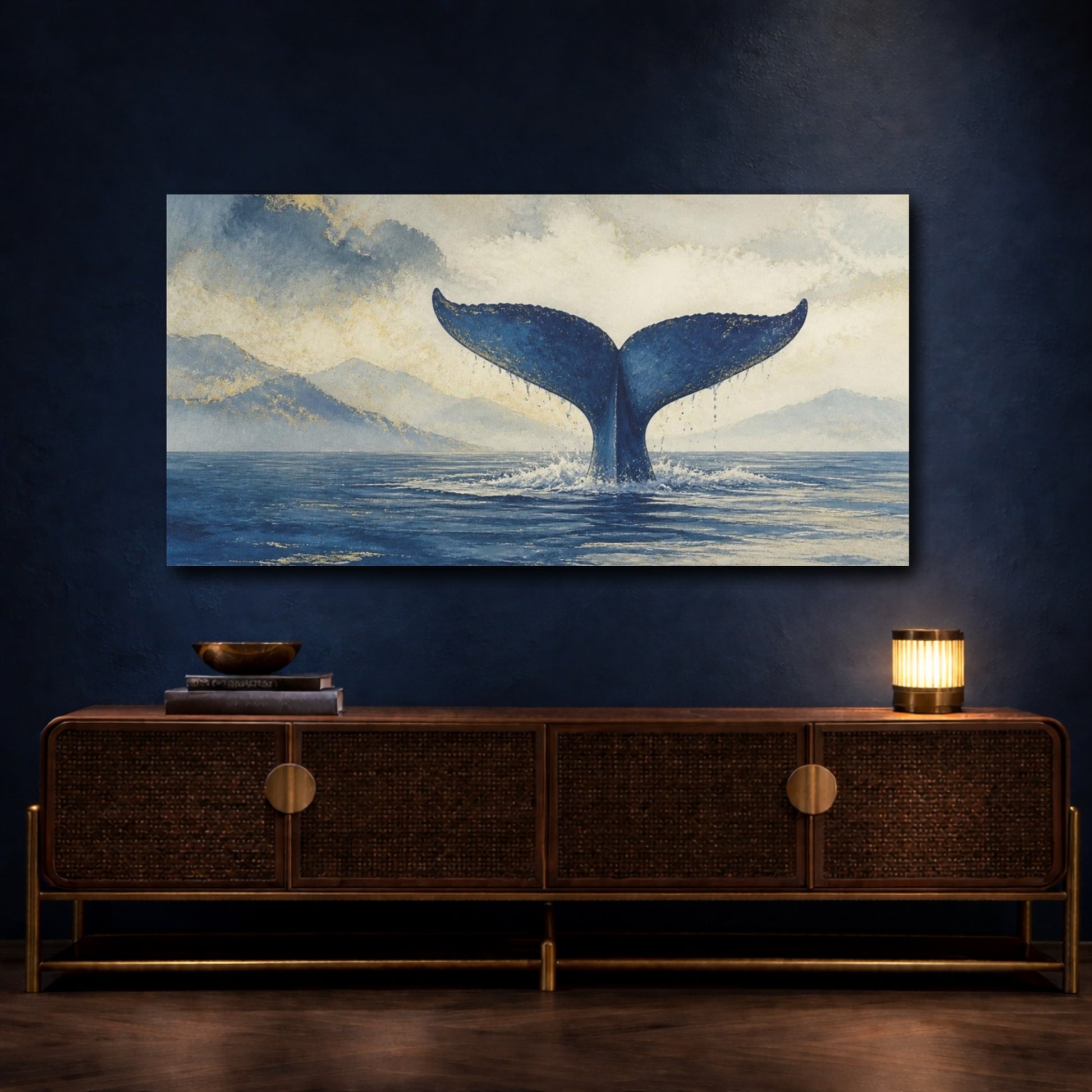 Mockup 4. Nature Whale Tail shown as canvas print