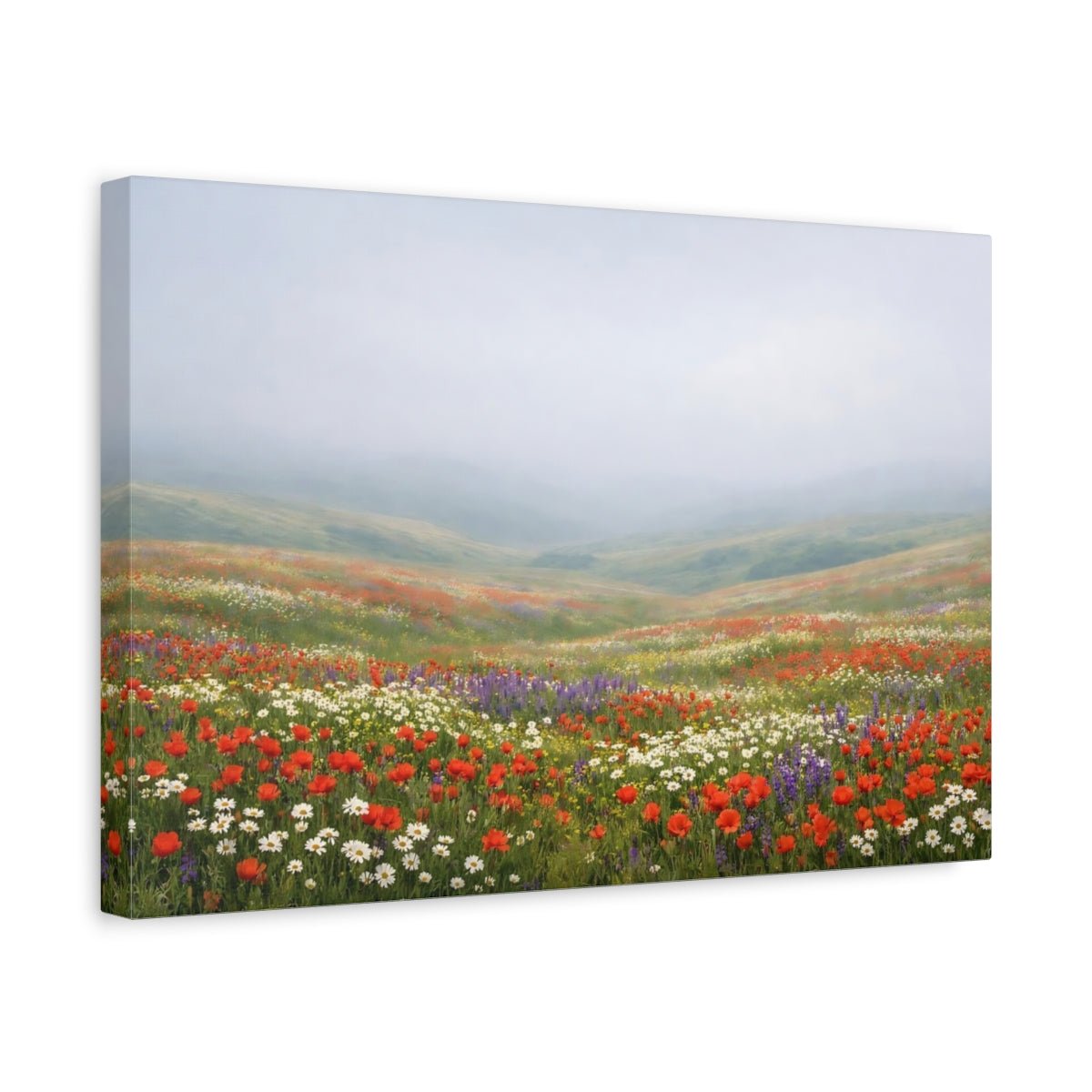 Nature Wildflower Field Colorful - Canvas Wall Art Print - YesArtYes