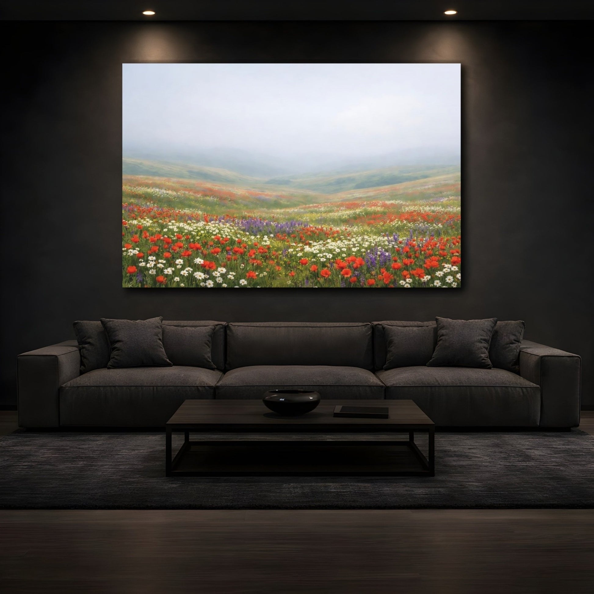 Nature Wildflower Field Colorful - Canvas Wall Art Print - YesArtYes