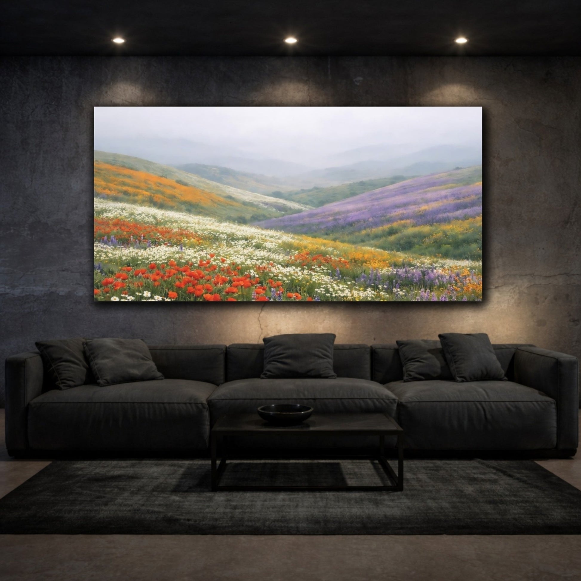 Nature Wildflower Field Colorful - Canvas Wall Art Print - YesArtYes