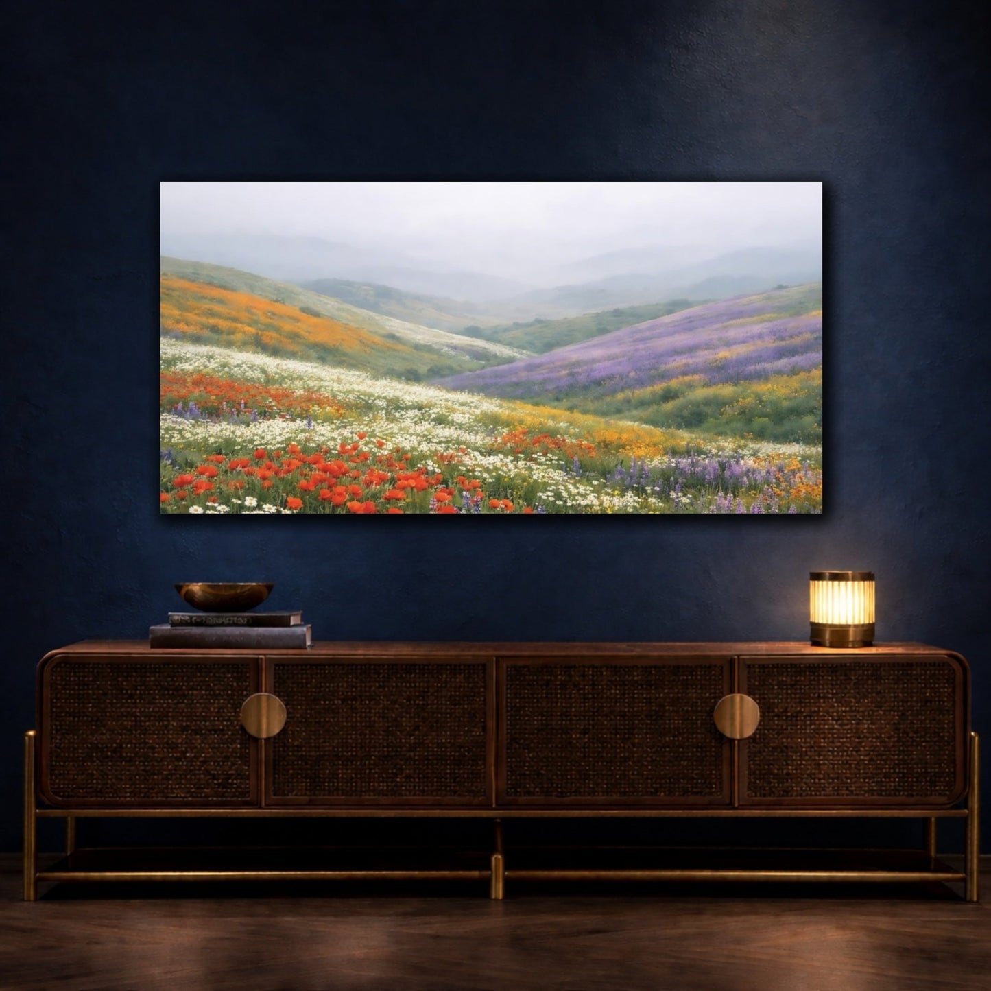 Nature Wildflower Field Colorful - Canvas Wall Art Print - YesArtYes