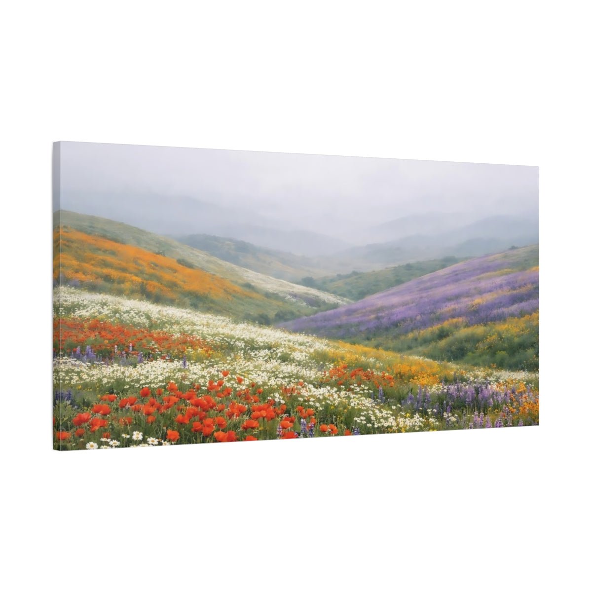 Nature Wildflower Field Colorful - Canvas Wall Art Print - YesArtYes