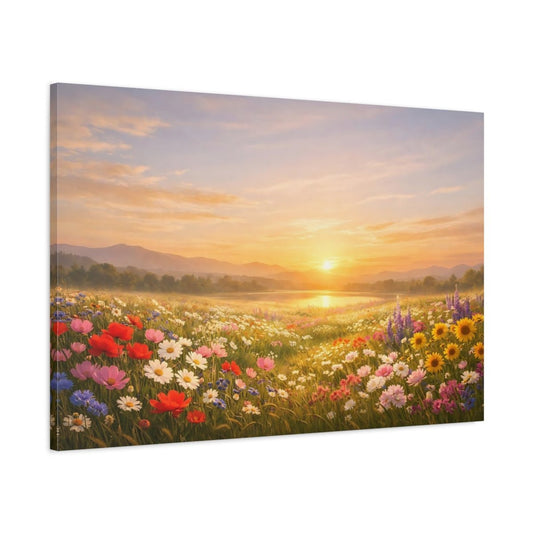 Nature Wildflower Field Colorful - Canvas Wall Art Print - YesArtYes