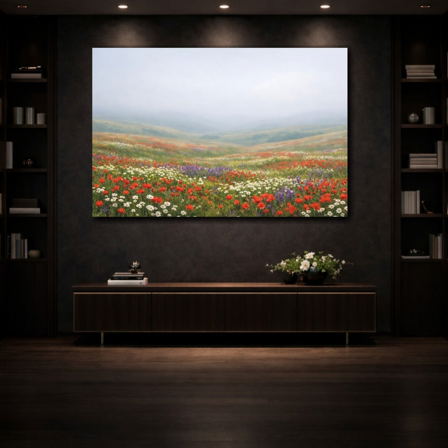 Nature Wildflower Field Colorful - Canvas Wall Art Print - YesArtYes