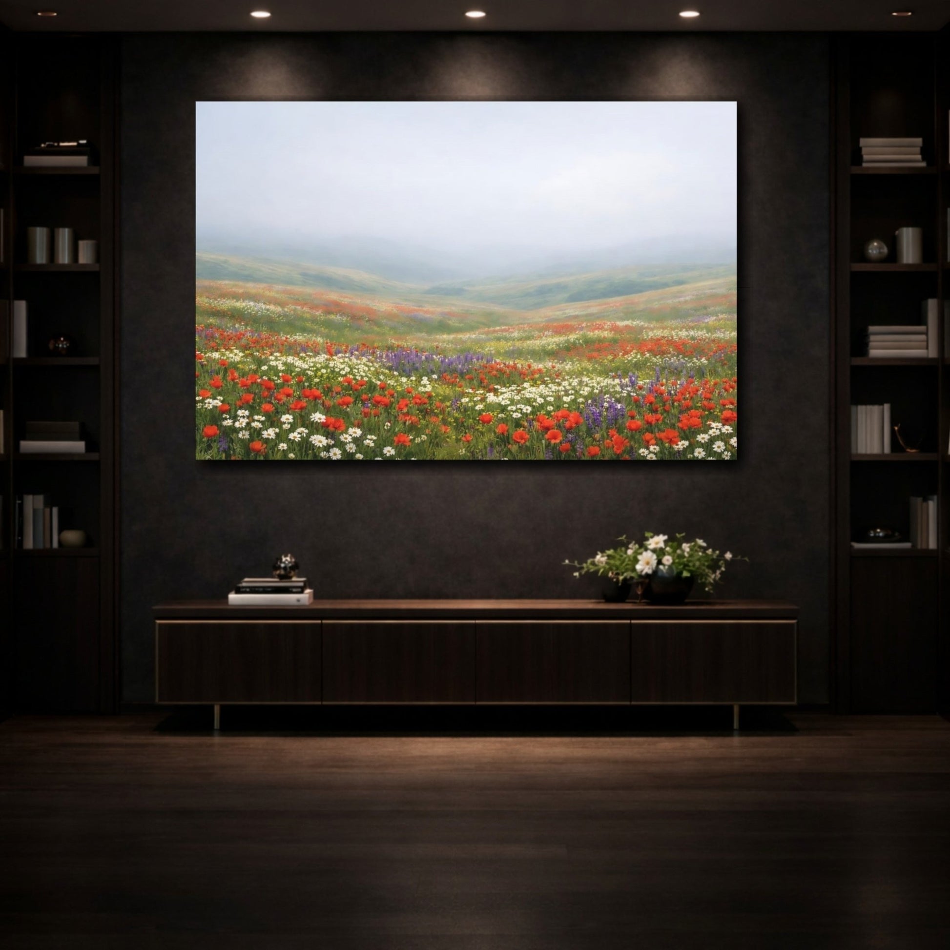 Nature Wildflower Field Colorful - Canvas Wall Art Print - YesArtYes