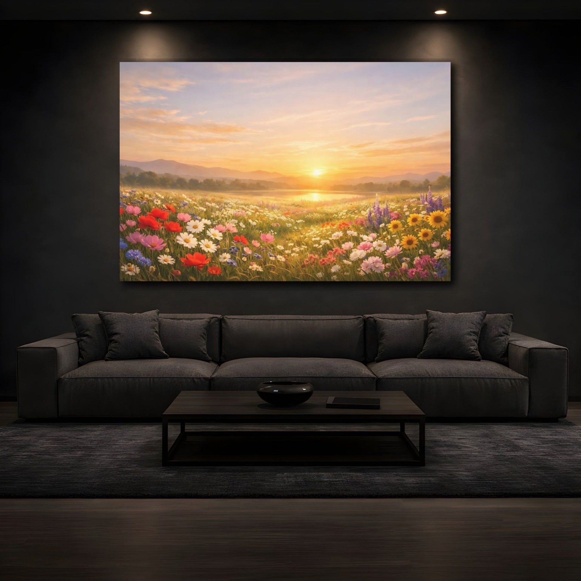 Nature Wildflower Field Colorful - Canvas Wall Art Print - YesArtYes