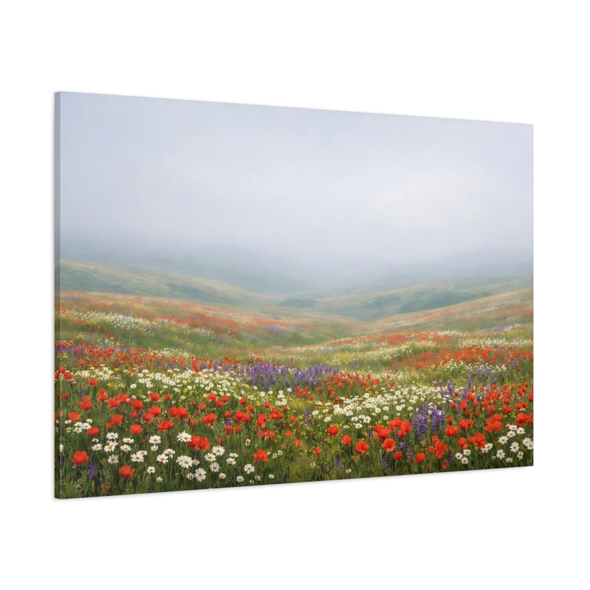 Nature Wildflower Field Colorful - Canvas Wall Art Print - YesArtYes