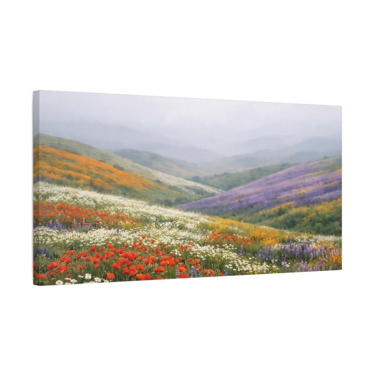 Nature Wildflower Field Colorful - Canvas Wall Art Print - YesArtYes