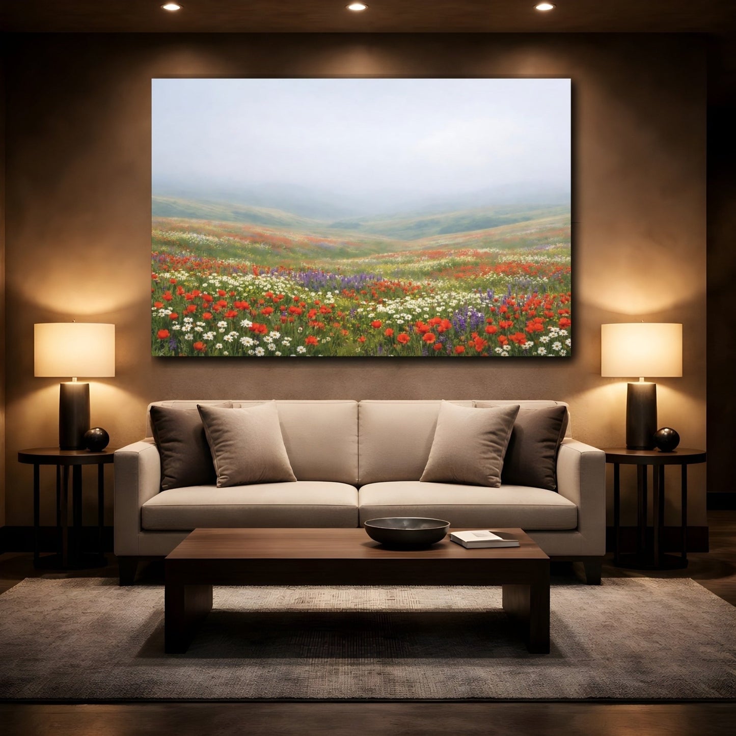 Nature Wildflower Field Colorful - Canvas Wall Art Print - YesArtYes