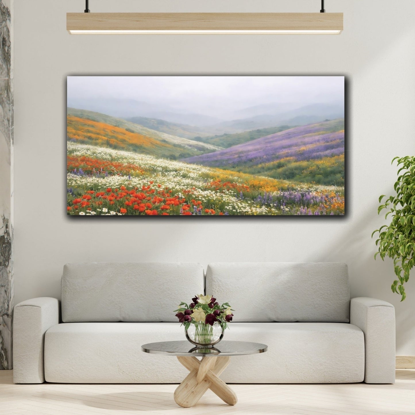 Nature Wildflower Field Colorful - Canvas Wall Art Print - YesArtYes