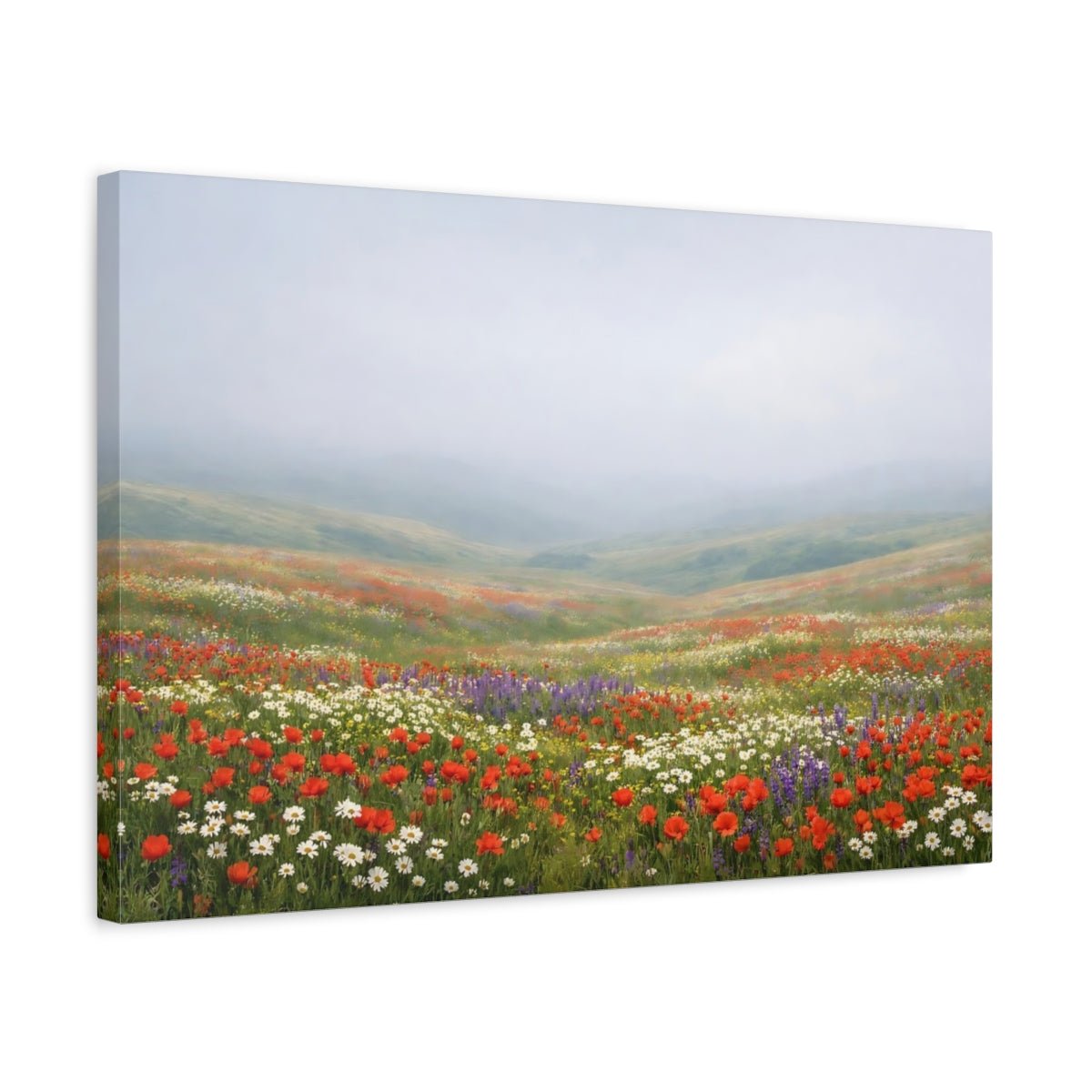 Nature Wildflower Field Colorful - Canvas Wall Art Print - YesArtYes