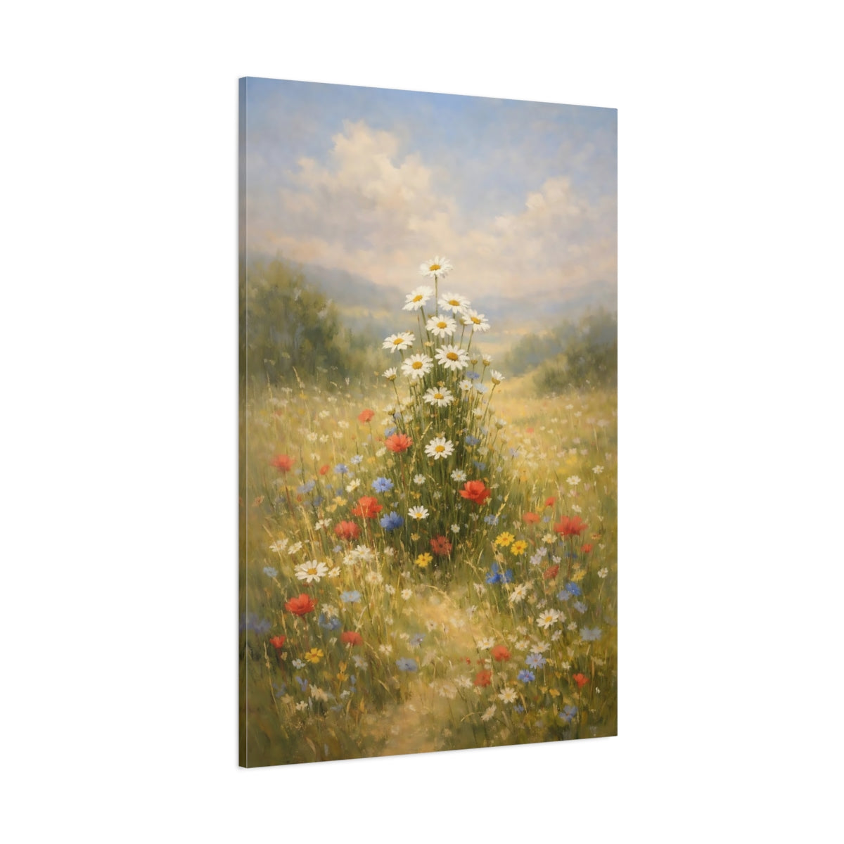 Main Mockup. Nature Wildflower Field Colorful Wildflowers shown as stretched canvas wall art