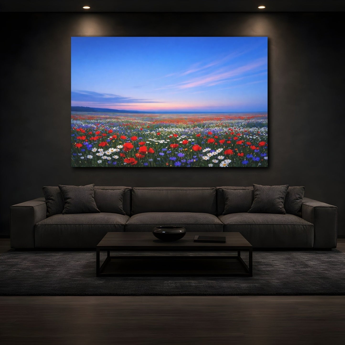 Nature Wildflower Field Vibrant Flower - Canvas Wall Art Print - YesArtYes