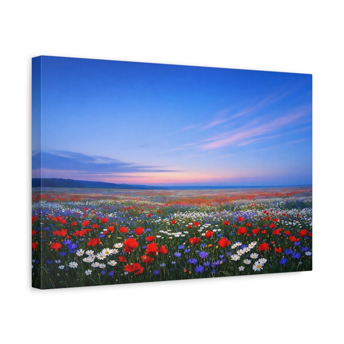 Nature Wildflower Field Vibrant Flower - Canvas Wall Art Print - YesArtYes