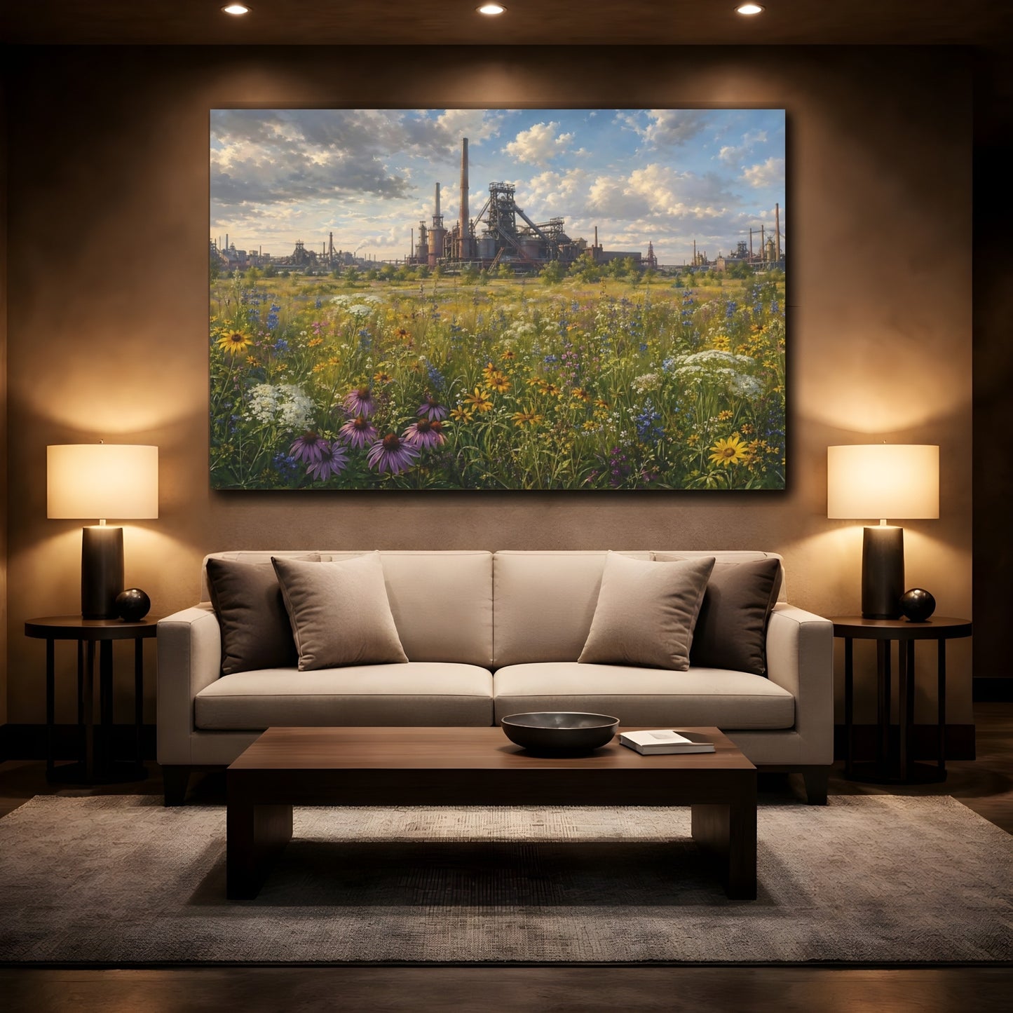 Mockup 2. Nature Wildflower Field Wildflower Field Factory shown as stretched canvas wall art
