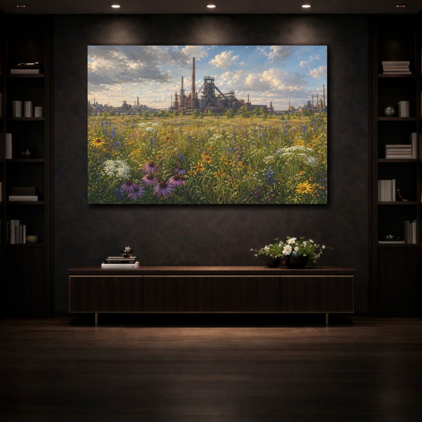 Mockup 3. Nature Wildflower Field Wildflower Field Factory shown as stretched canvas wall art