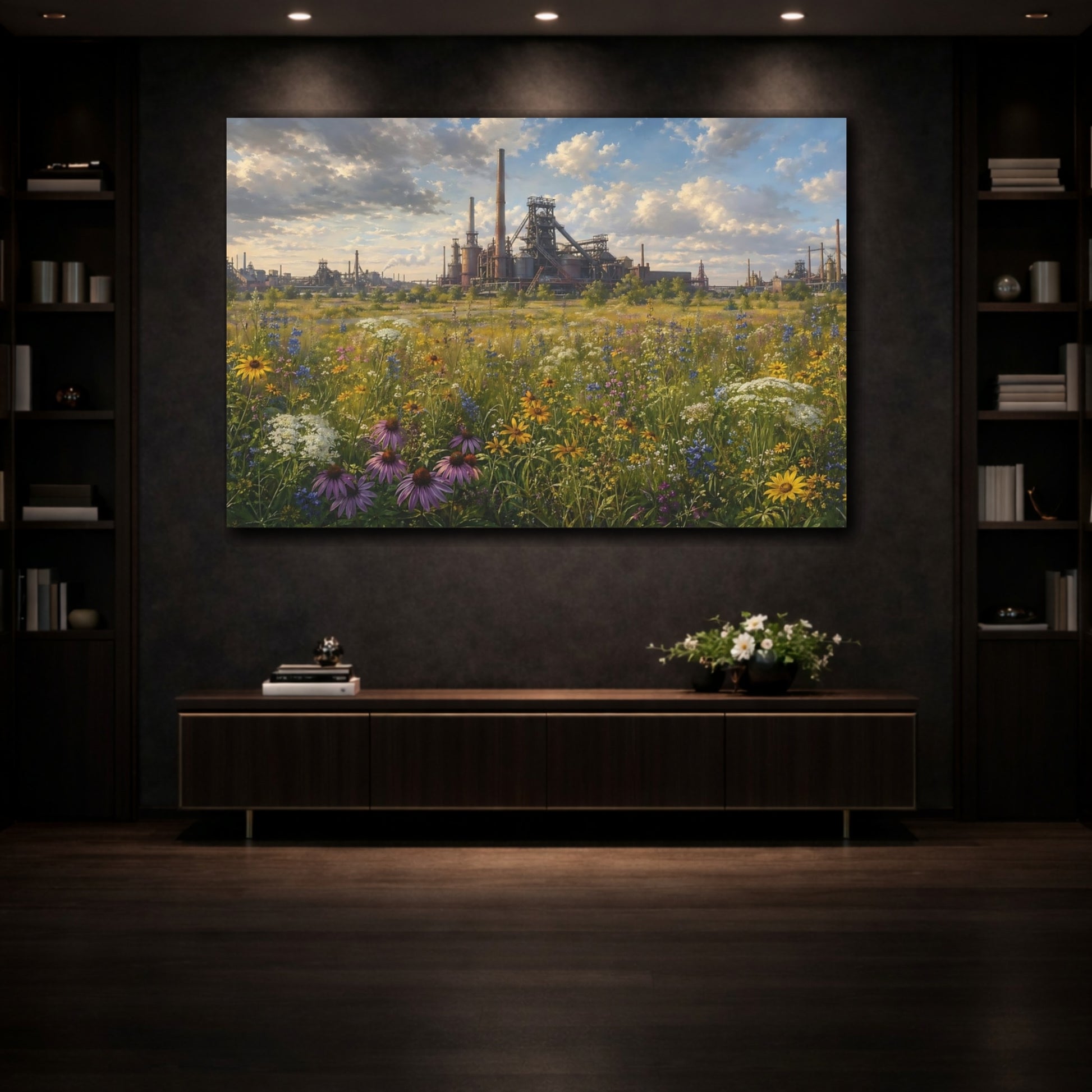 Mockup 3. Nature Wildflower Field Wildflower Field Factory shown as stretched canvas wall art