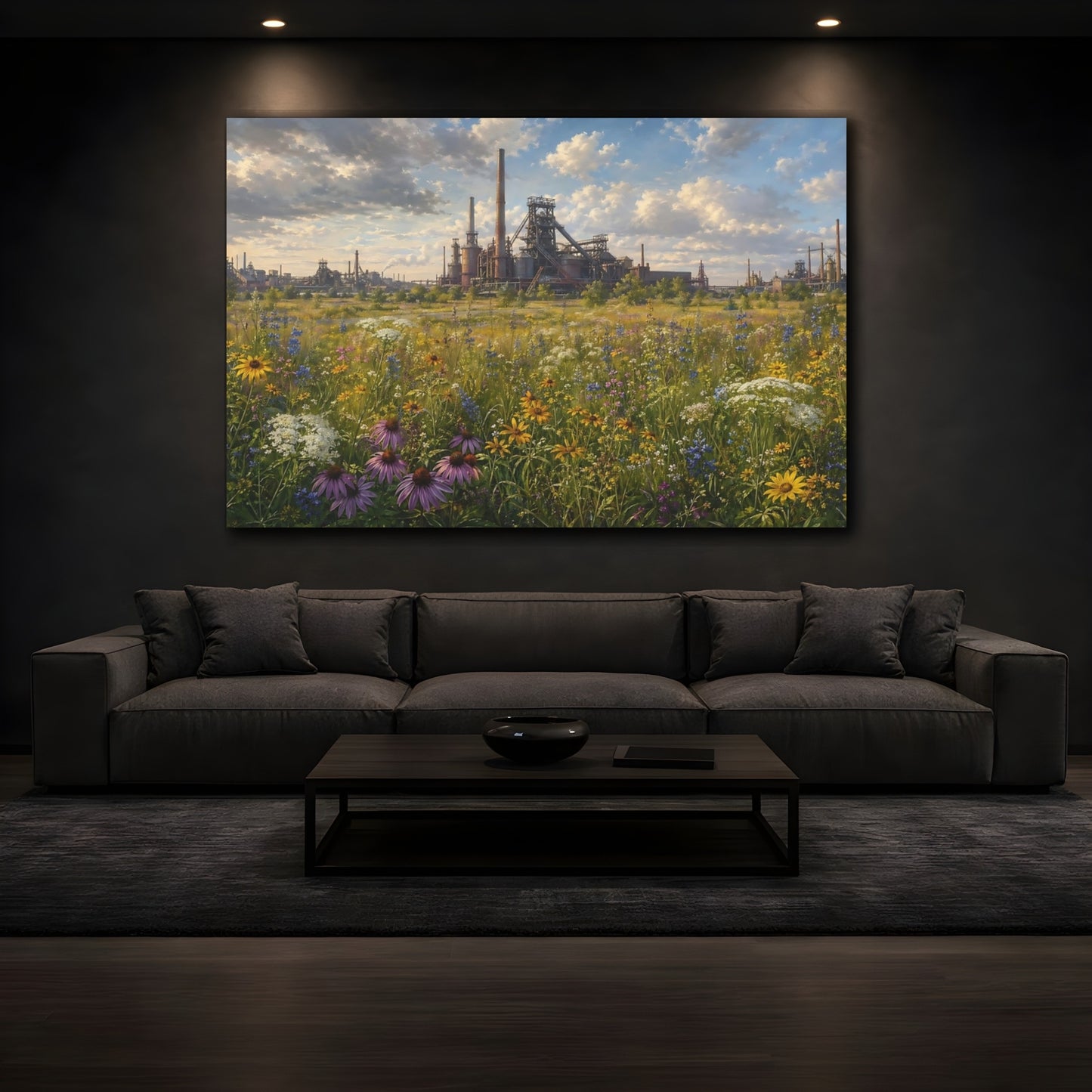 Mockup 4. Nature Wildflower Field Wildflower Field Factory shown as stretched canvas wall art