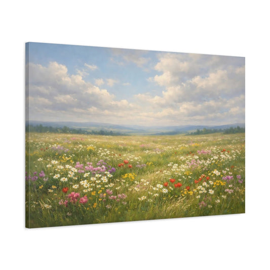Nature Wildflower Meadow Landscape - Canvas Wall Art Print - YesArtYes