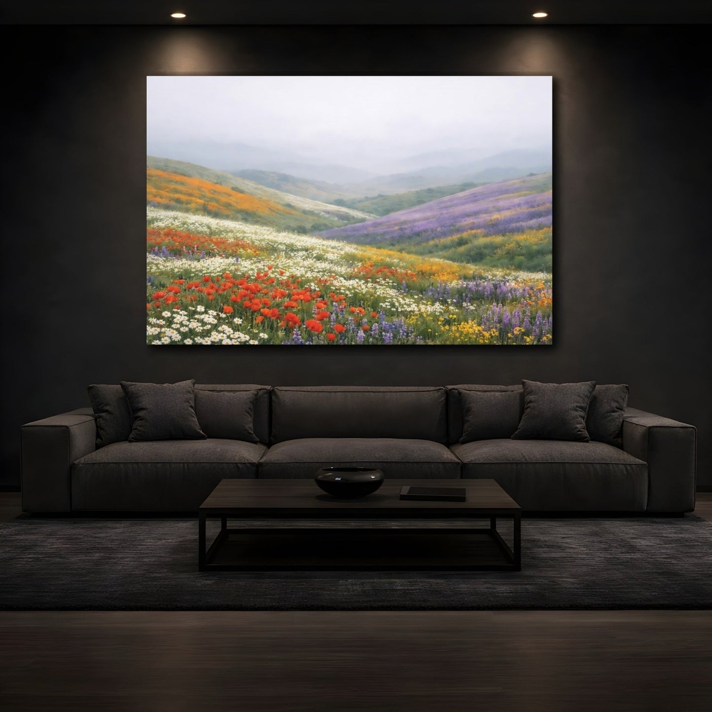 Nature Wildflower Valley Colorful - Canvas Wall Art Print - YesArtYes