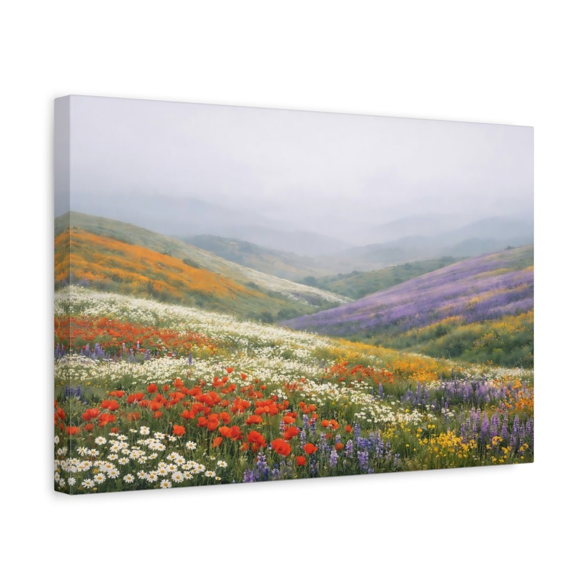 Nature Wildflower Valley Colorful - Canvas Wall Art Print - YesArtYes