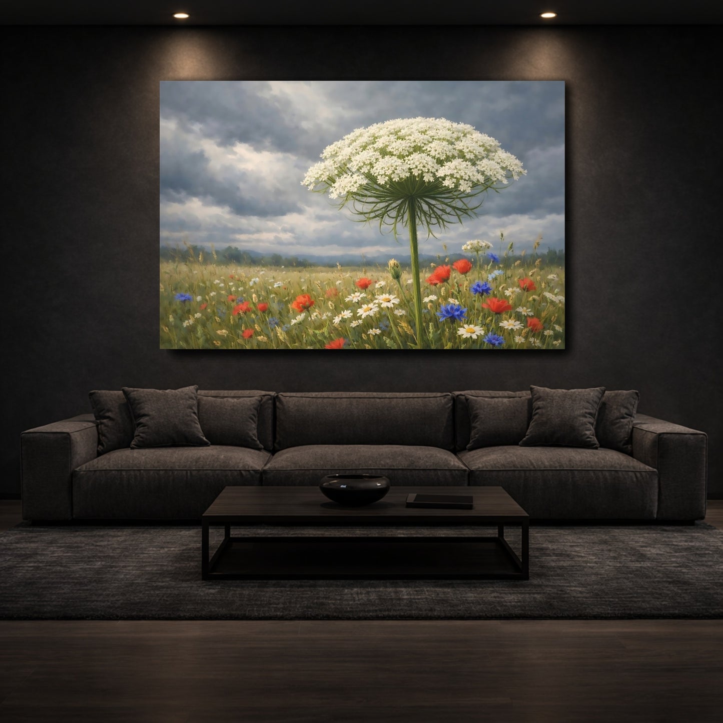 Mockup 2. Nature Wildflower Wildflower Field shown as stretched canvas wall art