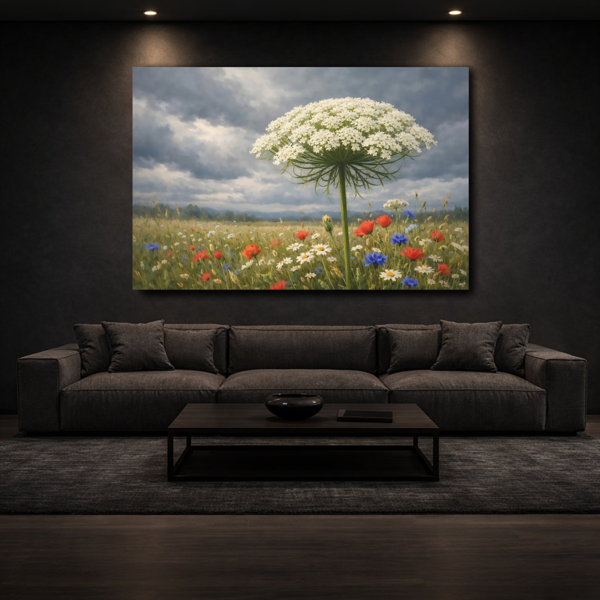 Mockup 2. Nature Wildflower Wildflower Field shown as stretched canvas wall art