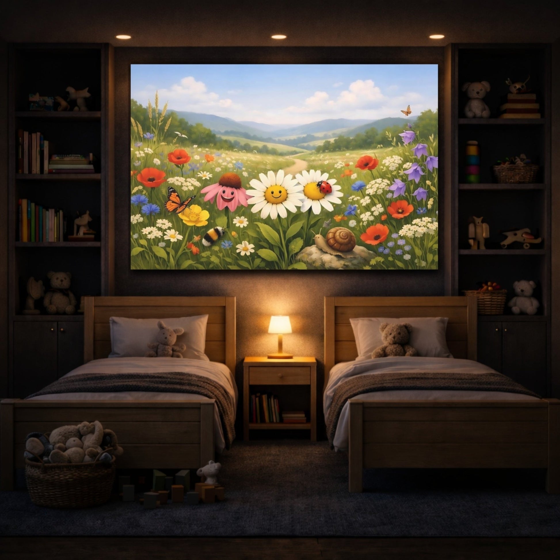 Nature Wildflowers Colorful Meadow - Canvas Wall Art Print - YesArtYes