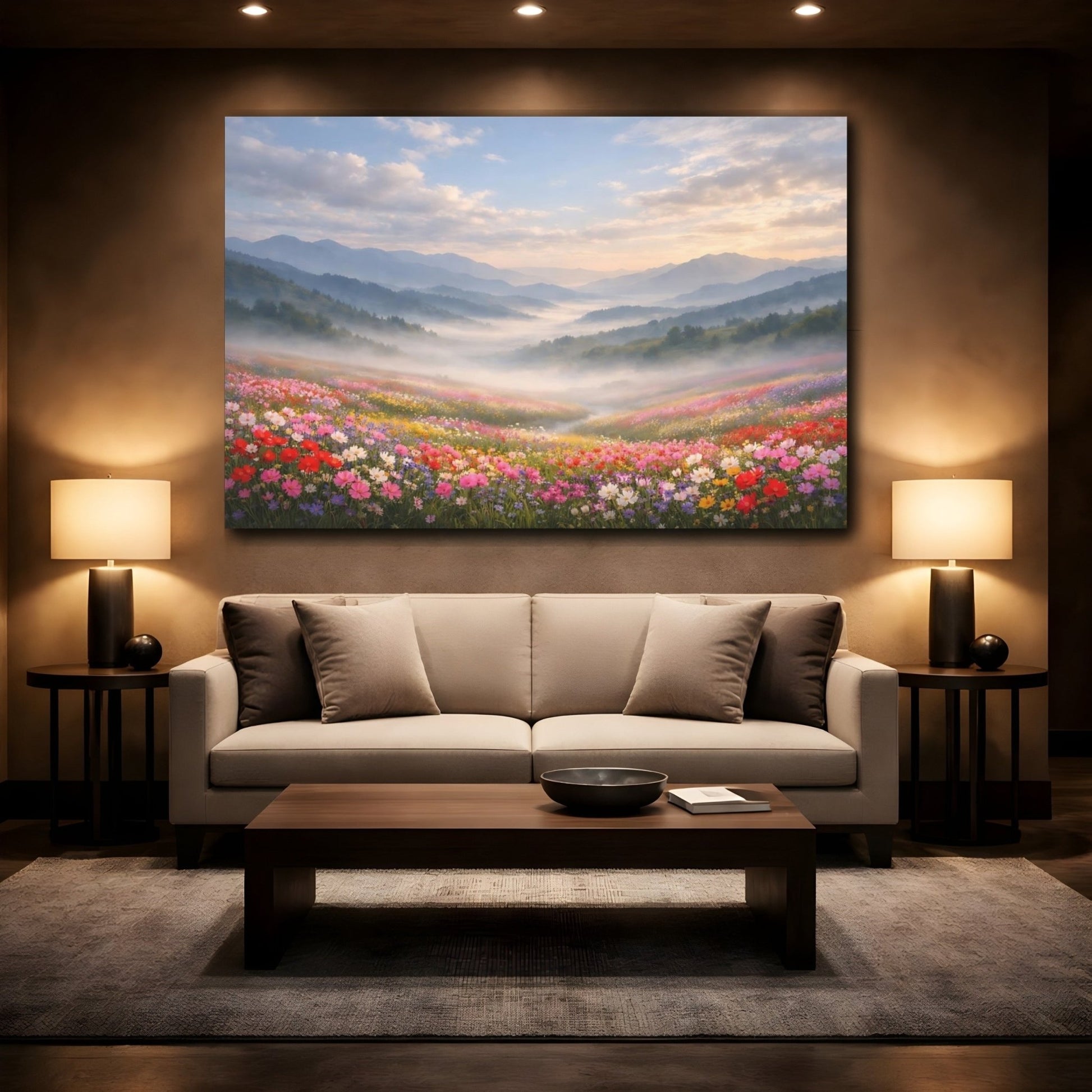 Nature Wildflowers Colorful Meadow - Canvas Wall Art Print - YesArtYes