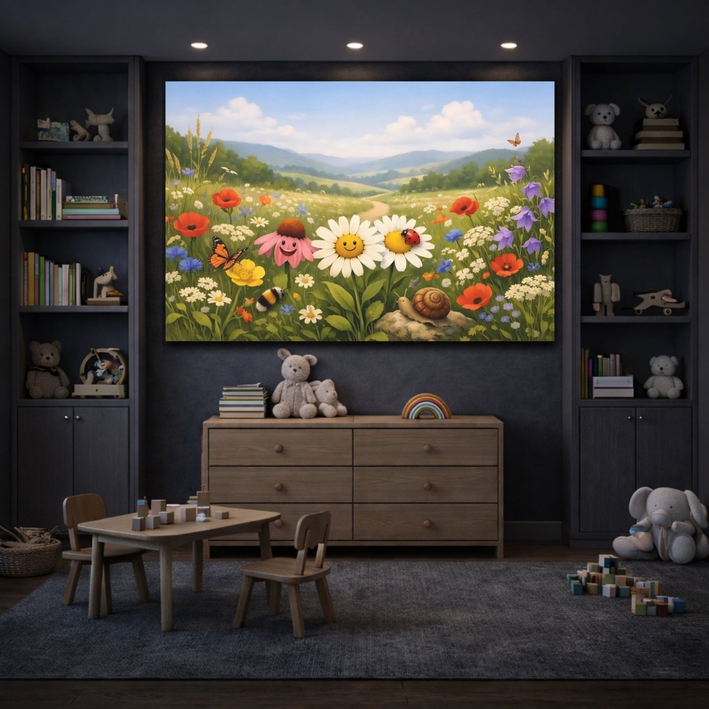 Nature Wildflowers Colorful Meadow - Canvas Wall Art Print - YesArtYes