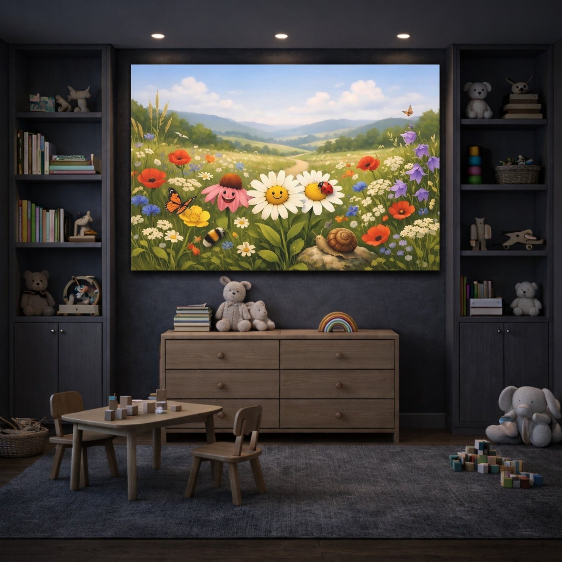 Nature Wildflowers Colorful Meadow - Canvas Wall Art Print - YesArtYes