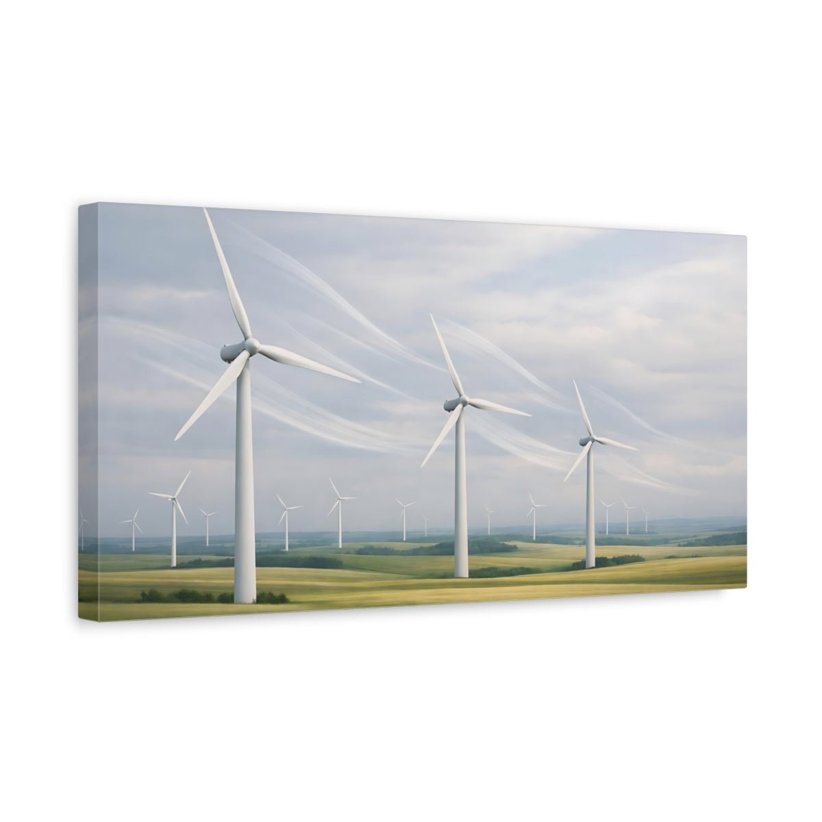 Nature Wind Turbines Farm Landscape - Canvas Wall Art Print - YesArtYes