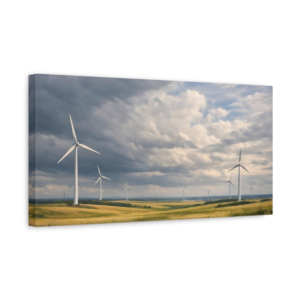 Nature Wind Turbines Farm Landscape - Canvas Wall Art Print - YesArtYes